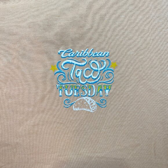 Caribbean Taco Tuesday T-Shirt Mens 2XT Tall Peach Food Truck Summer Casual - Picture 5 of 10